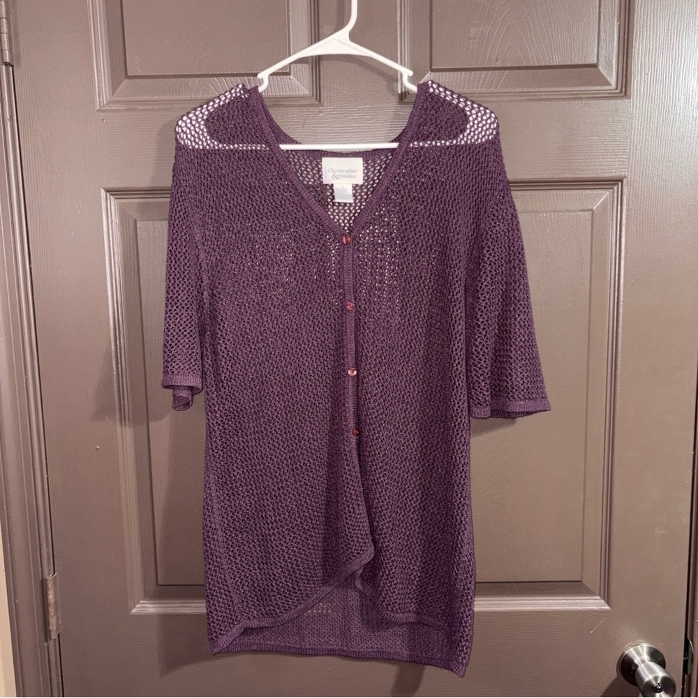 Christopher & Banks Lavender Knit Cardigan